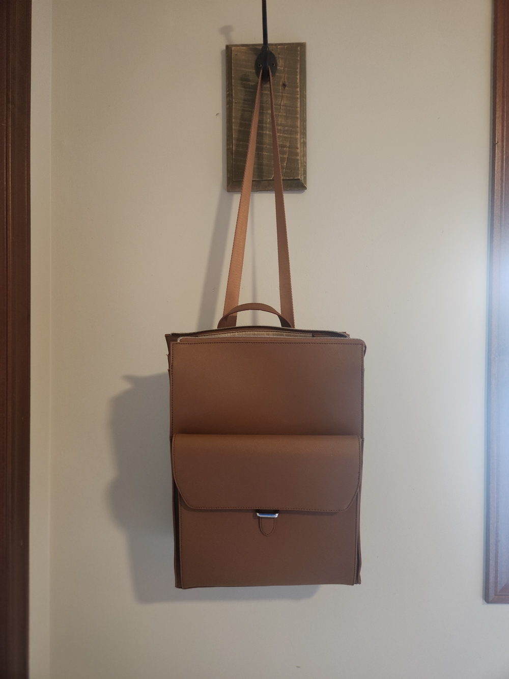 Tan Laptop Shoulder Bag - Minimal Carryall